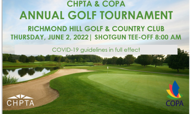 CHPTA & COPA Golf Tournament Set for June 2nd at Richmond Hill Golf Club